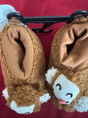 Plush Brown Monkey Baby Booties.